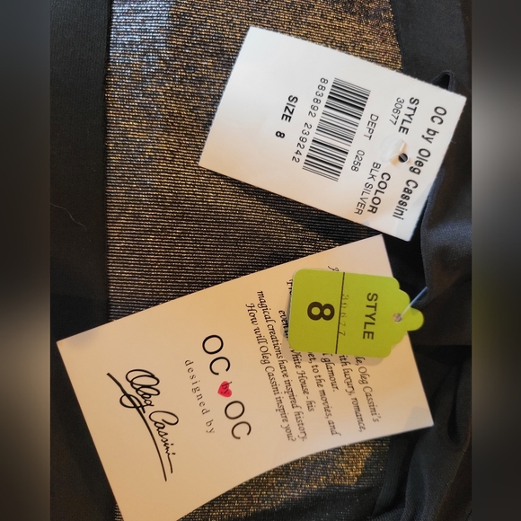 Oc by Oleg Cassini black and sliver dress size 8 NWT - Picture 5 of 5